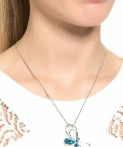 Aktion 💯 EXCLUSIVE EDITION Damen BUTTERFLY Halskette Aquamarine 🔔