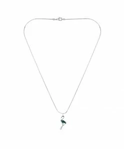 Großhandel 🛒 EXCLUSIVE EDITION Damen FLAMINGO Halskette Metallic Blue 😉