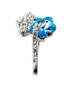 Budget 🥰 EXCLUSIVE EDITION Damen FLOWER WITH SWAROVSKI CRYSTALS Ring Aquamarine 🎁 -Angebote Froddo Store 7577830ccead42269aac56d387427d34
