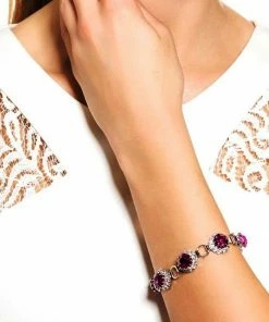 Aktion 👍 EXCLUSIVE EDITION Damen WITH SWAROVSKI CRYSTALS Armband Fuchsie 💯