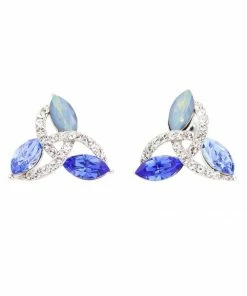 Brandneu 😍 EXCLUSIVE EDITION Damen TRIANGLES WITH SWAROVSKI CRYSTALS Ohrringe Sapphire 🎁