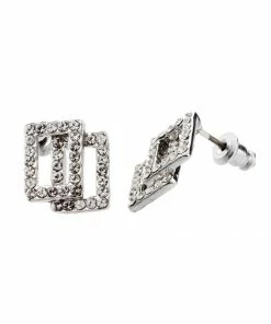 Auslauf 🛒 EXCLUSIVE EDITION Damen DOUBLE SQUARE Ohrringe Crystal 🛒