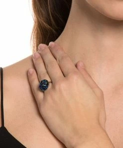 Bestes Angebot 😉 EXCLUSIVE EDITION Damen ROUND Ring Bermuda Blue 🌟